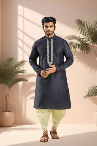 Ps black kurta patiala for men"s