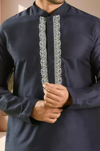Ps black kurta patiala for men"s