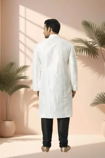 Off white kurta churidar for men's