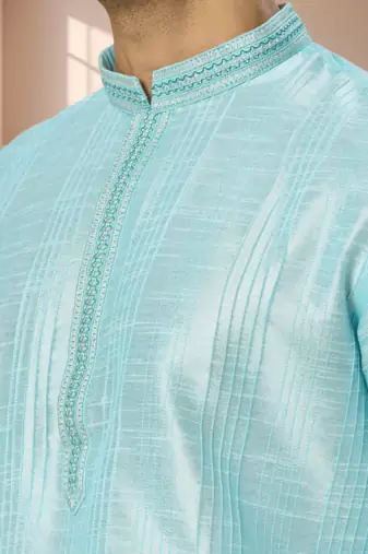 Sky blue kurta churidar for men's