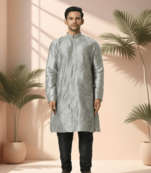 Grey kurta churidar for men's