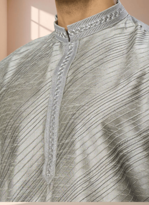 Grey kurta churidar for men's 3