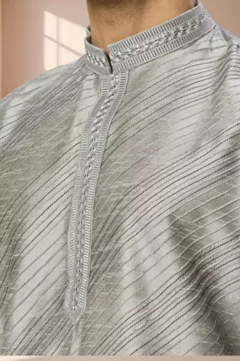 Grey kurta churidar for men's