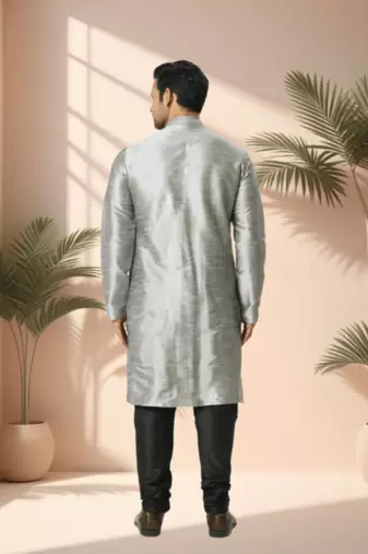 Grey kurta churidar for men's
