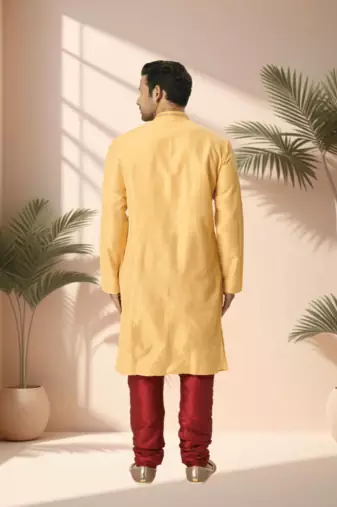 Mustard kurta churidar for men's