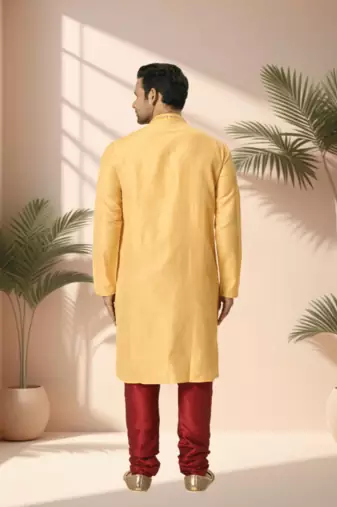 Mustard kurta churidar for men's