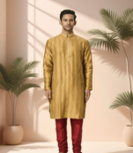 Gold kurta churidar for men's