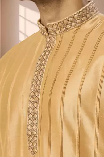 Gold kurta churidar for men's