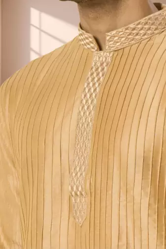 Gold kurta churidar for men's