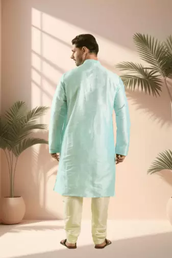 Sky blue kurta churidar for men's