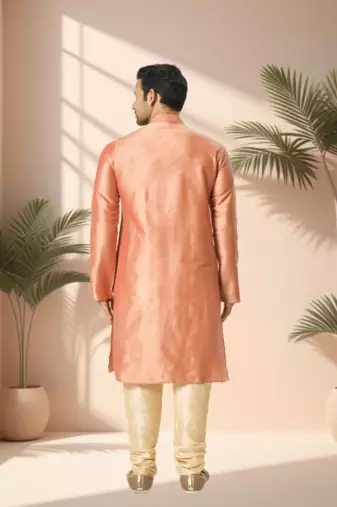 Orange kurta churidar for men's