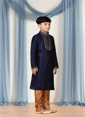 Blue kurta churidar for kid"s 1