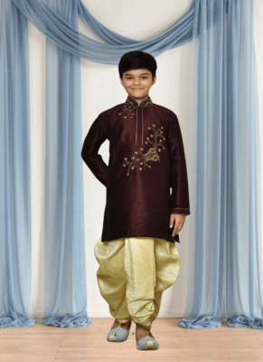 Brown kurta patiala for kid"s 2