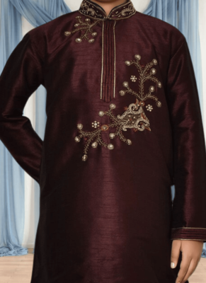 Brown kurta patiala for kid"s 3