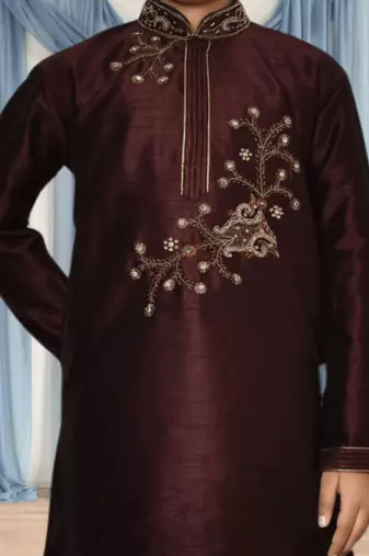 Brown kurta patiala for kid"s