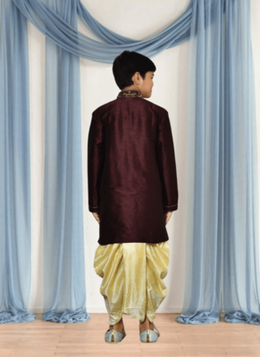 Brown kurta patiala for kid"s 4