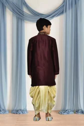 Brown kurta patiala for kid"s