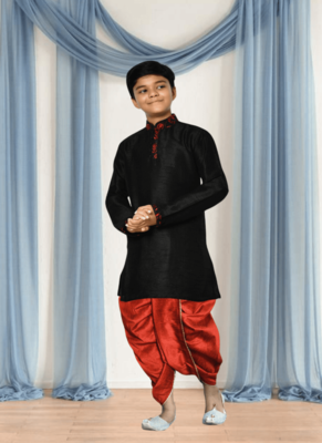 Black kurta patiala for kid"s 1
