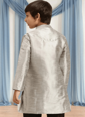 Black churidar grey kurta for kid"s 2