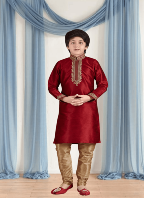 Chiku churidar maroon kurta for kid"s 1