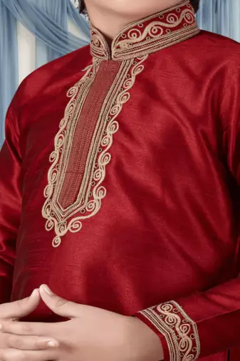 Chiku churidar maroon kurta for kid"s