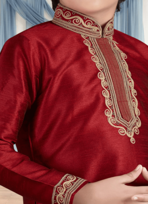 Chiku churidar maroon kurta for kid"s 3