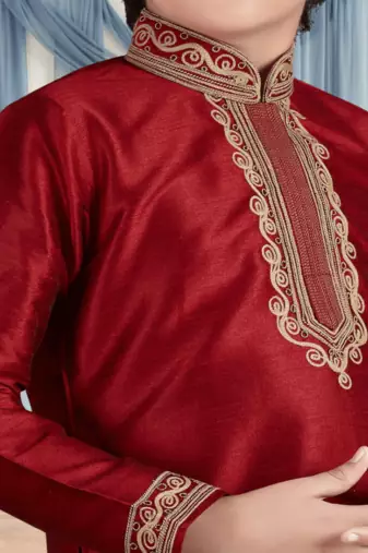 Chiku churidar maroon kurta for kid"s