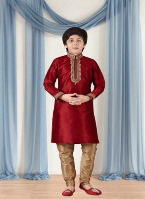 Chiku churidar maroon kurta for kid"s 4