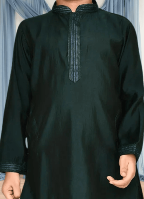 Black churidar green kurta for kid"s 2
