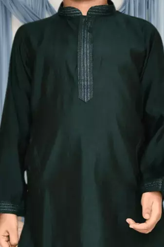 Black churidar green kurta for kid"s