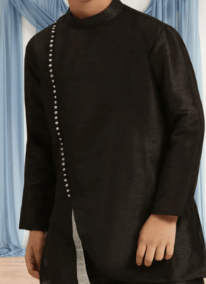 Black churidar black kurta for kid"s 2
