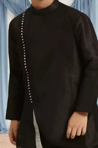Black churidar black kurta for kid"s