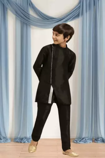 Black churidar black kurta for kid"s