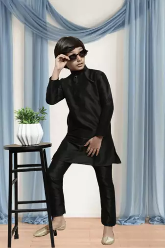 Black churidar black kurta for kid"s