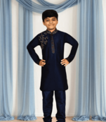 Navy blue churidar blue kurta for kid"s
