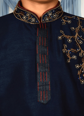 Navy blue churidar blue kurta for kid"s 2