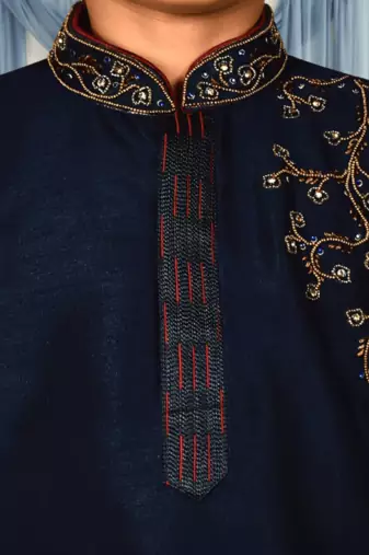 Navy blue churidar blue kurta for kid"s