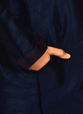Navy blue churidar blue kurta for kid"s 3