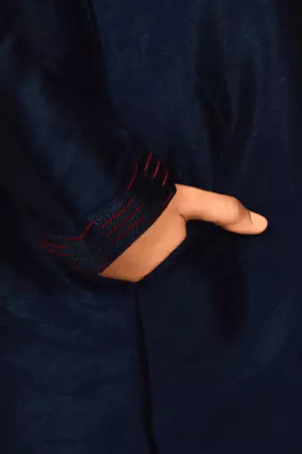 Navy blue churidar blue kurta for kid"s