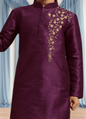 Purple churidar purple kurta for kid"s 2