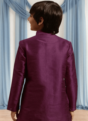 Purple churidar purple kurta for kid"s 3