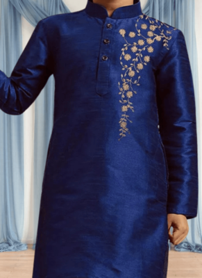 Navy blue churidar blue kurta for kid"s 2