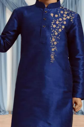 Navy blue churidar blue kurta for kid"s