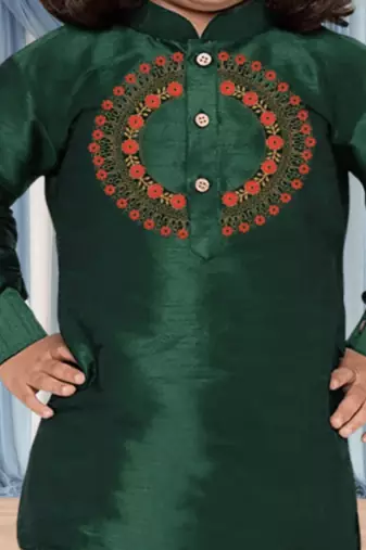 Maroon patiala green kurta for kid"s