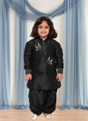 Black patiala black kurta for kid"s 1