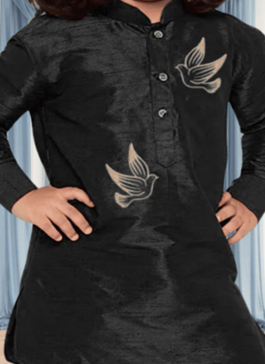 Black patiala black kurta for kid"s 2