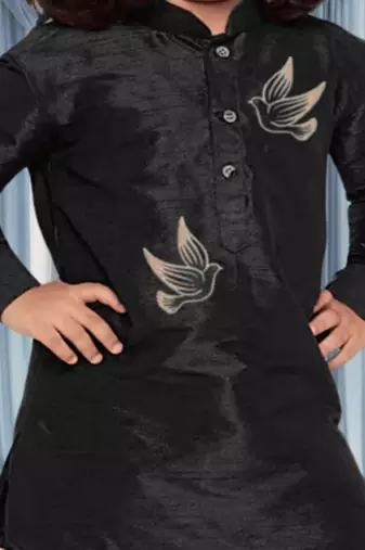 Black patiala black kurta for kid"s