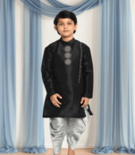 Grey patiala black kurta for kid"s