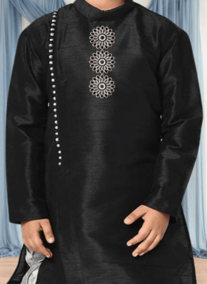 Grey patiala black kurta for kid"s 2