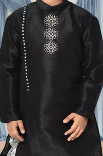 Grey patiala black kurta for kid"s